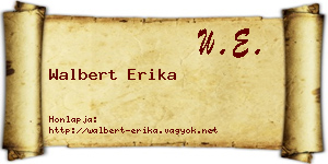 Walbert Erika névjegykártya